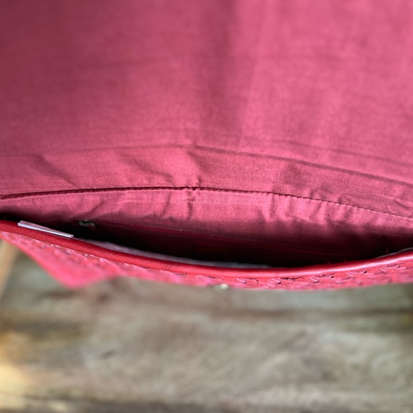 ASOS Woven Leather Clutch Bag in Red - Picture 8 of 8